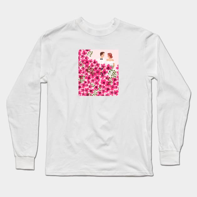 Bride and groom Long Sleeve T-Shirt by Designs and Dreams